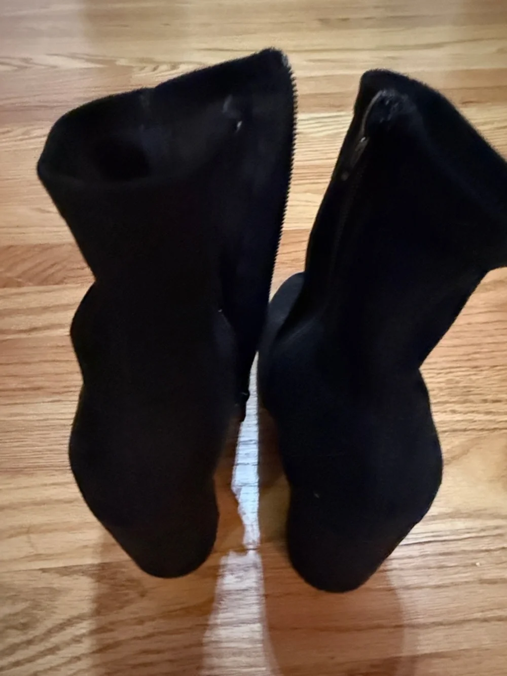 Target Black Suede-Look Ankle Booties with Block Heel